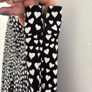 J. Crew Black and White Heart Print Winnie Pants